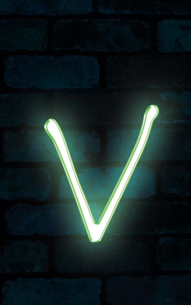 Neon Marydale Green Letter - V