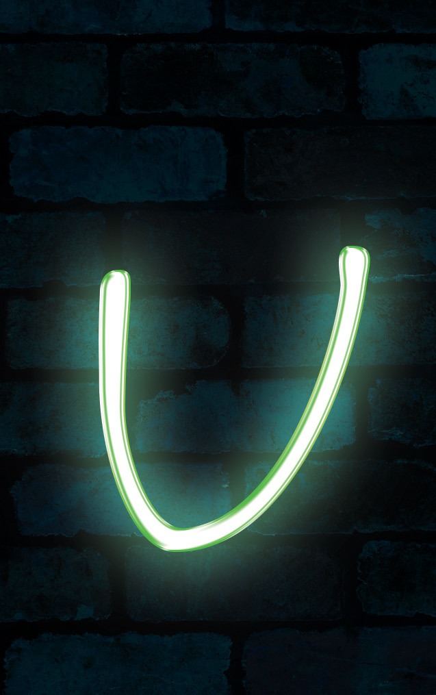 Neon Marydale Green Letter - U