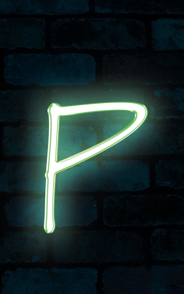 Neon Marydale Green Letter - P