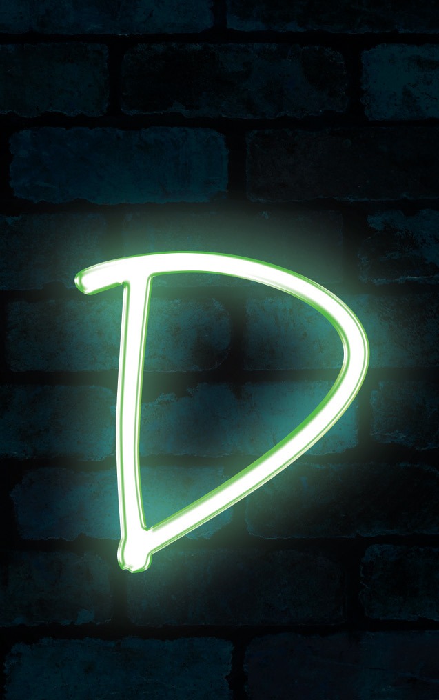 Neon Marydale Green Letter - D