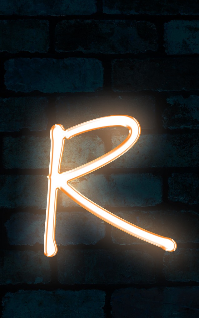Neon Marydale Orange Letter - R
