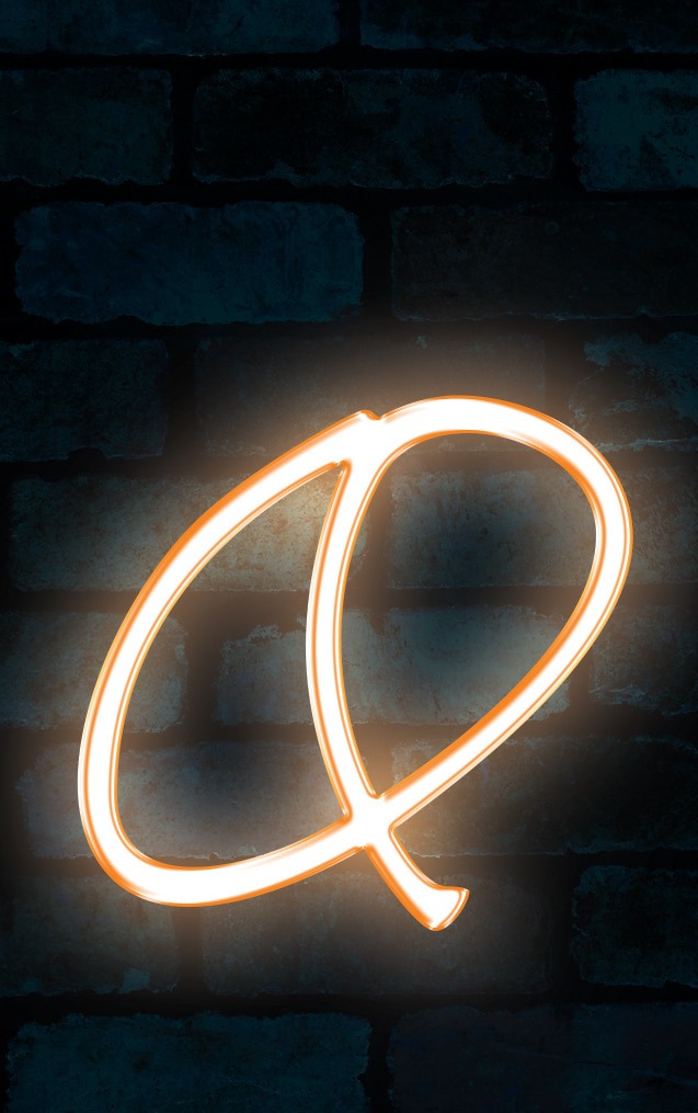 Neon Marydale Orange Letter - Q