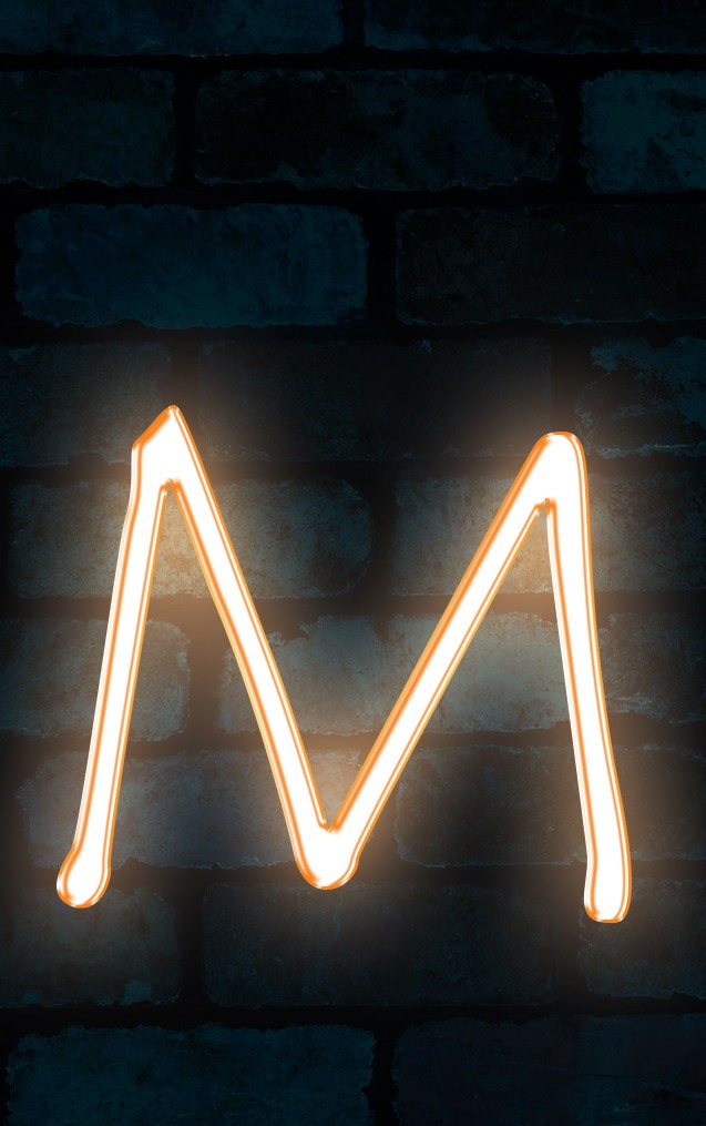 Neon Marydale Orange Letter - M