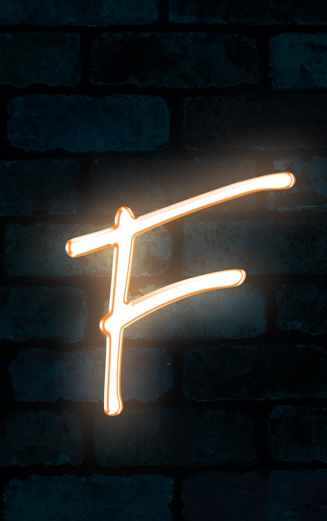 Neon Marydale Orange Letter - F