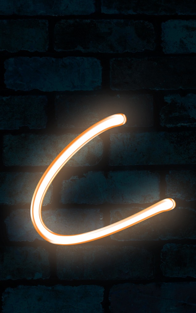 Neon Marydale Orange Letter - C