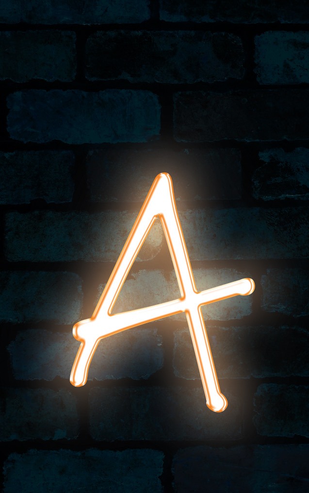 Neon Marydale Orange Letter - A