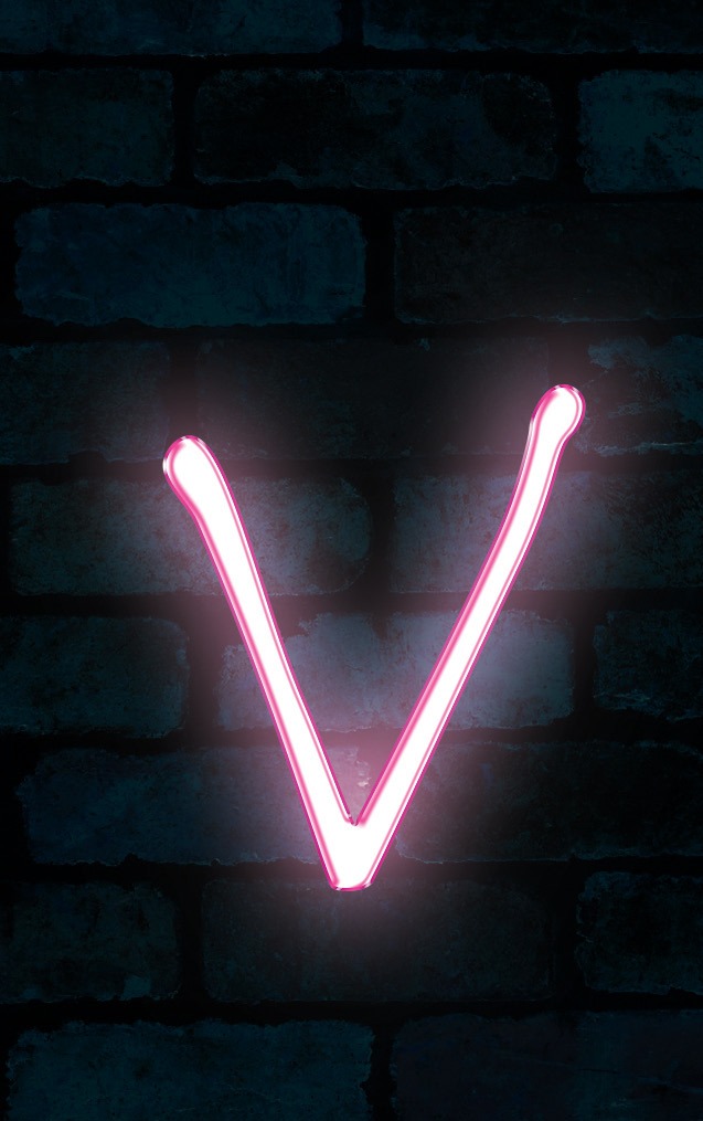 Neon Marydale Pink Letter - V