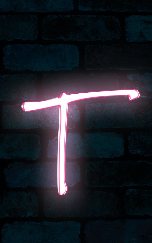 Neon Marydale Pink Letter - T