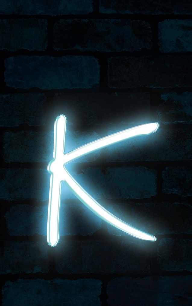 Neon Marydale Blue Letter - K