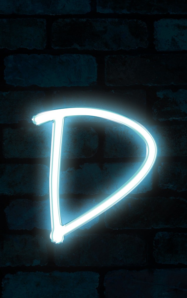 Neon Marydale Blue Letter - D