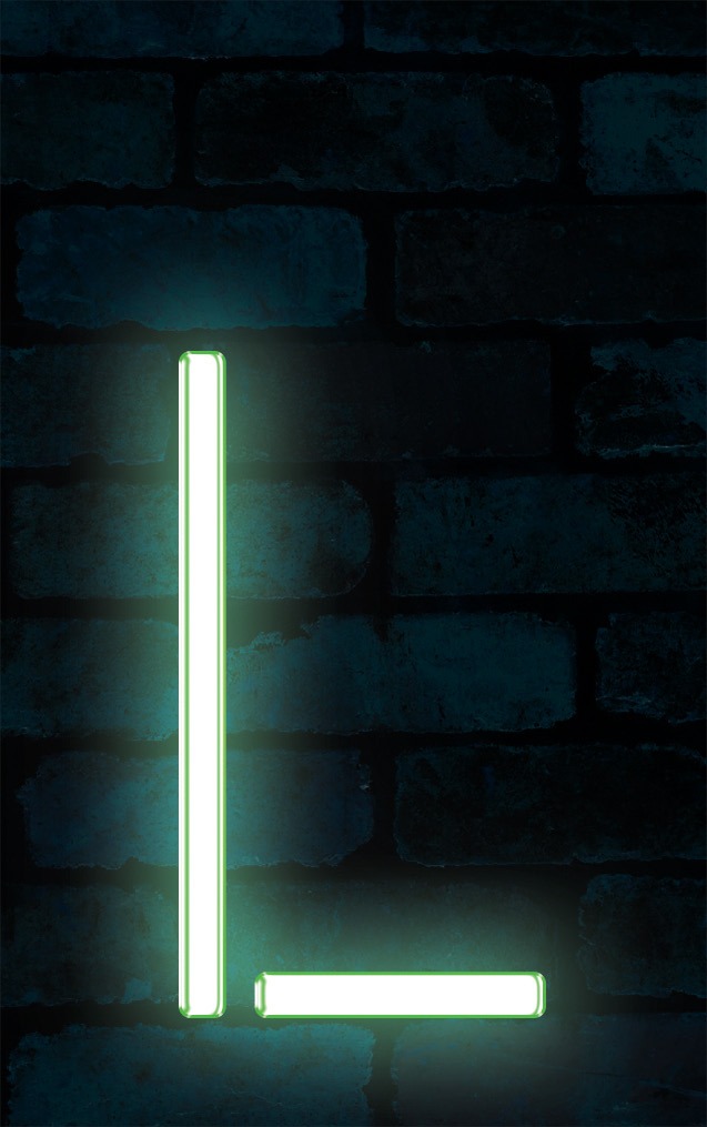 Neon Axia Green Letter - L