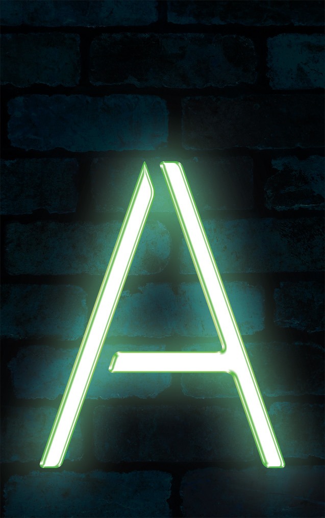 Neon Axia Green Letter - A