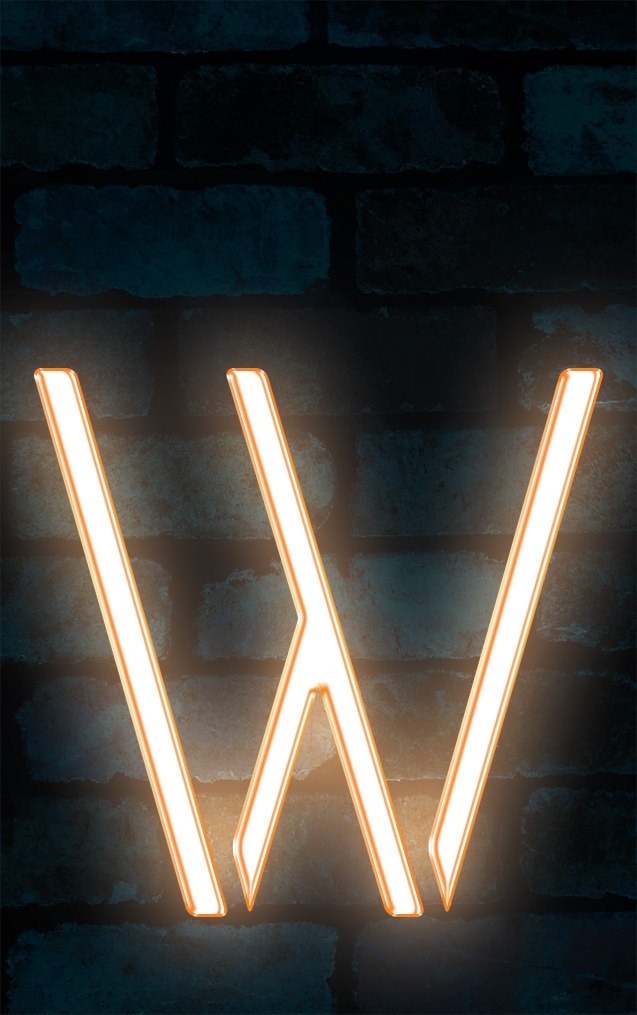 Neon Axia Orange Letter - W