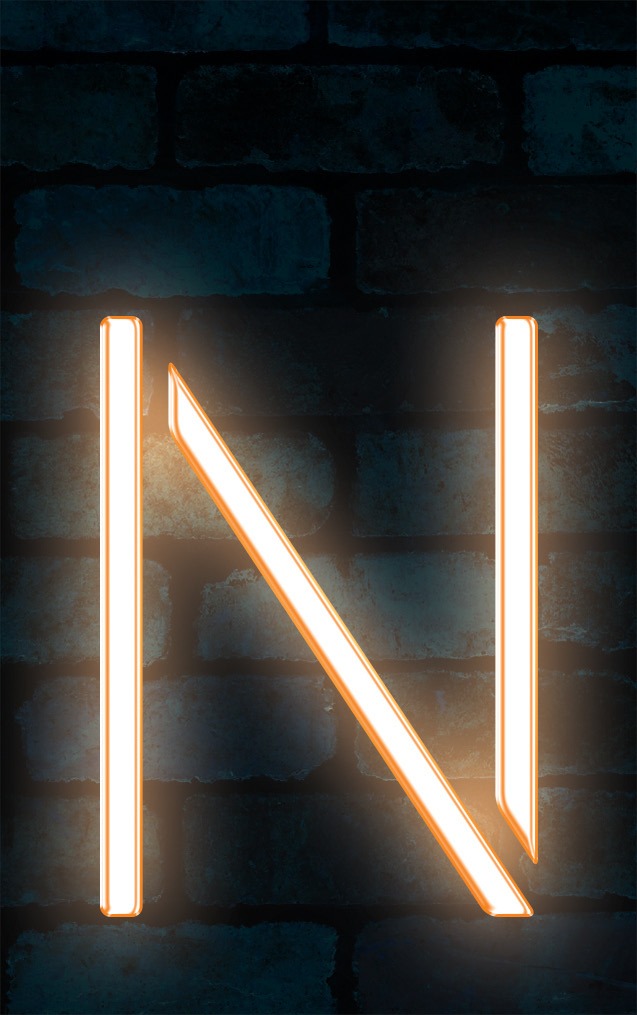 Neon Axia Orange Letter - N