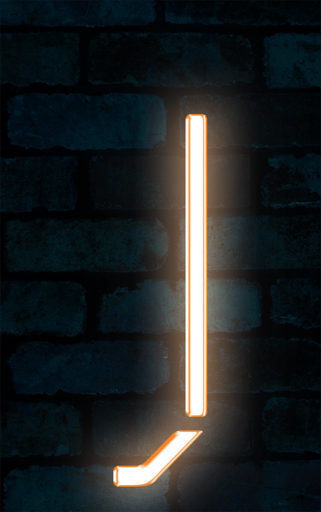 Neon Axia Orange Letter - J