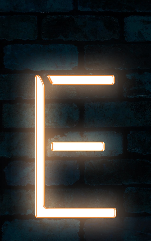 Neon Axia Orange Letter - E