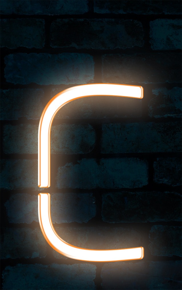 Neon Axia Orange Letter - C