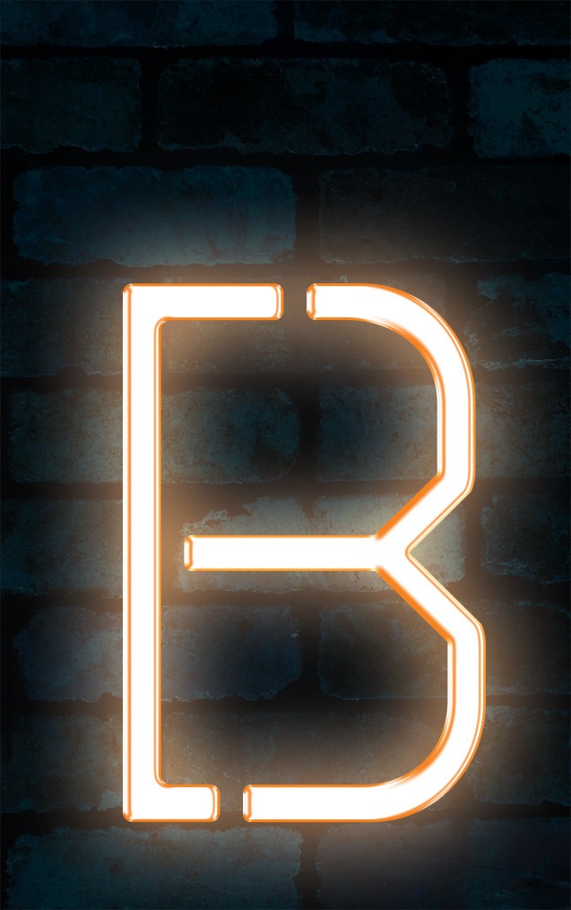 Neon Axia Orange Letter - B