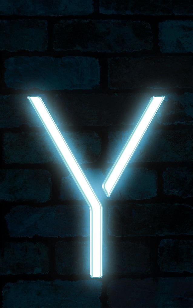 Neon Axia Blue Letter - Y