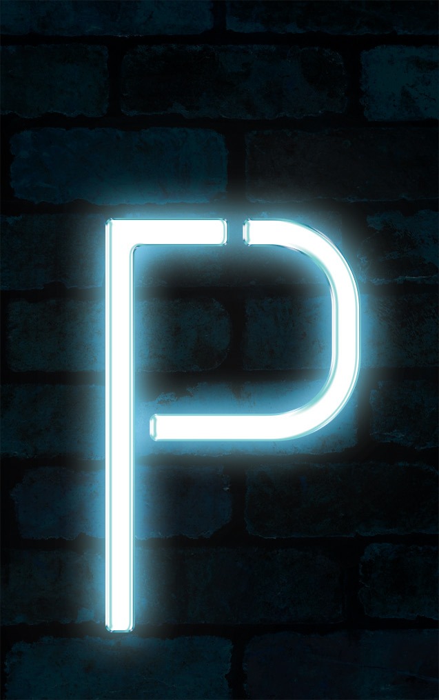 Neon Axia Blue Letter - P