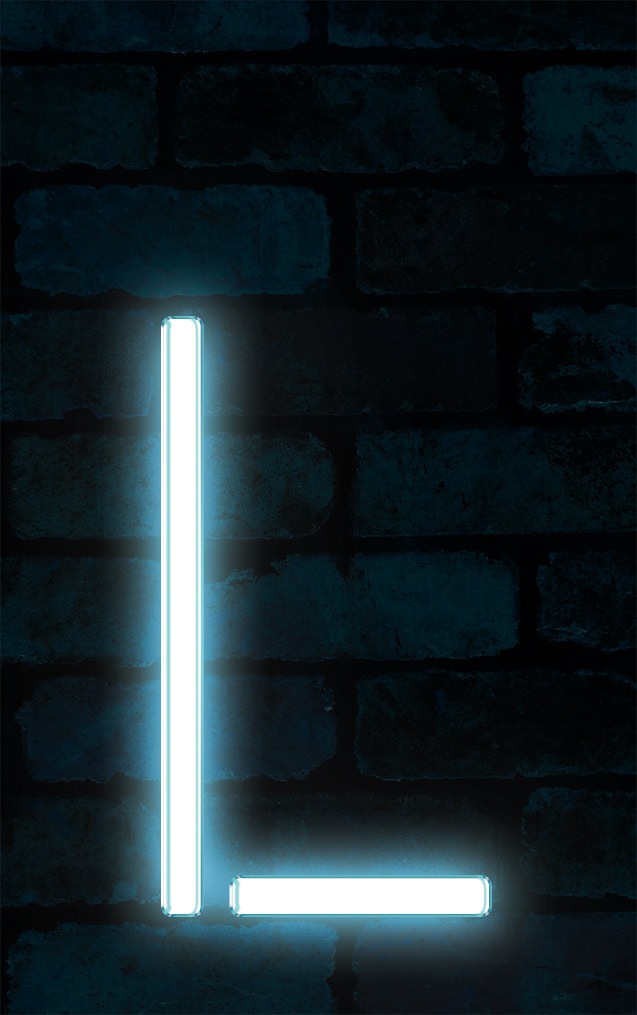 Neon Axia Blue Letter - L