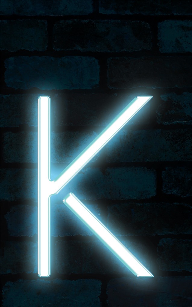 Neon Axia Blue Letter - K