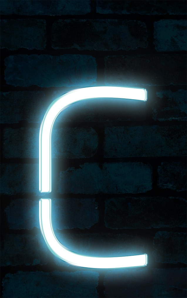 Neon Axia Blue Letter - C