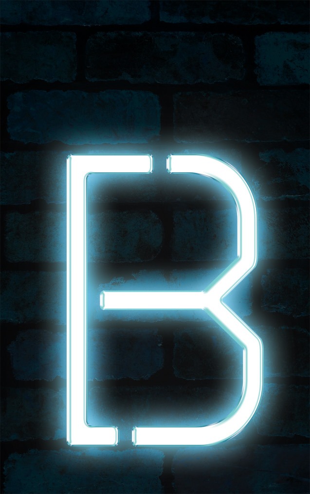 Neon Axia Blue Letter - B