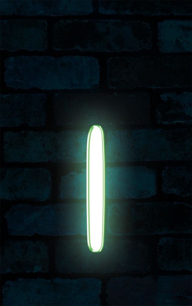 Neon Sniglet Green Letter - I