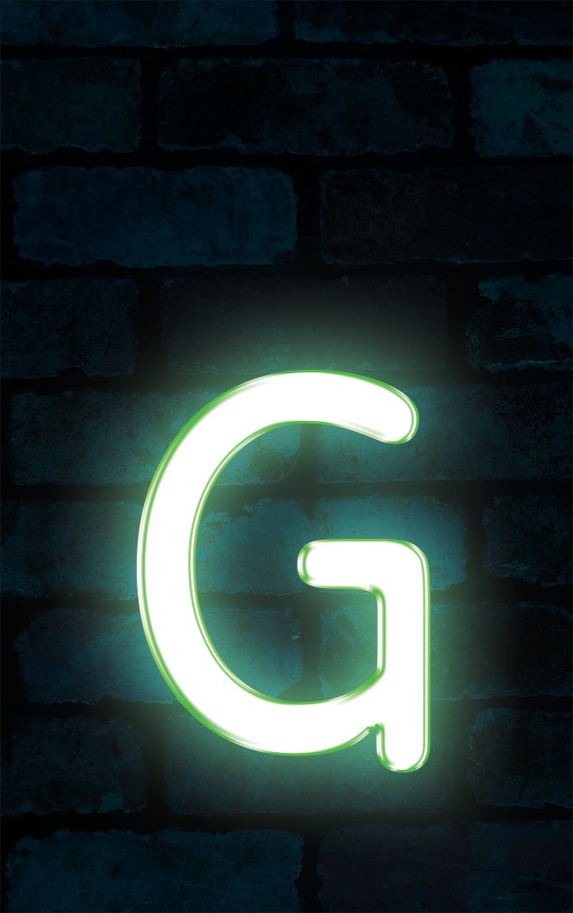 Neon Sniglet Green Letter - G