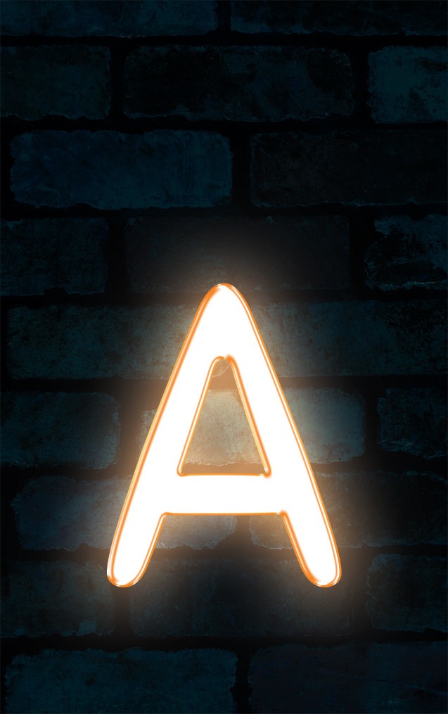 Neon Sniglet Orange Letter - A