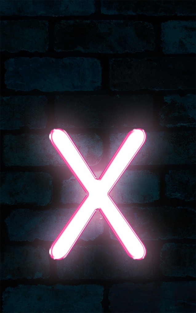 Neon Sniglet Pink Letter - X