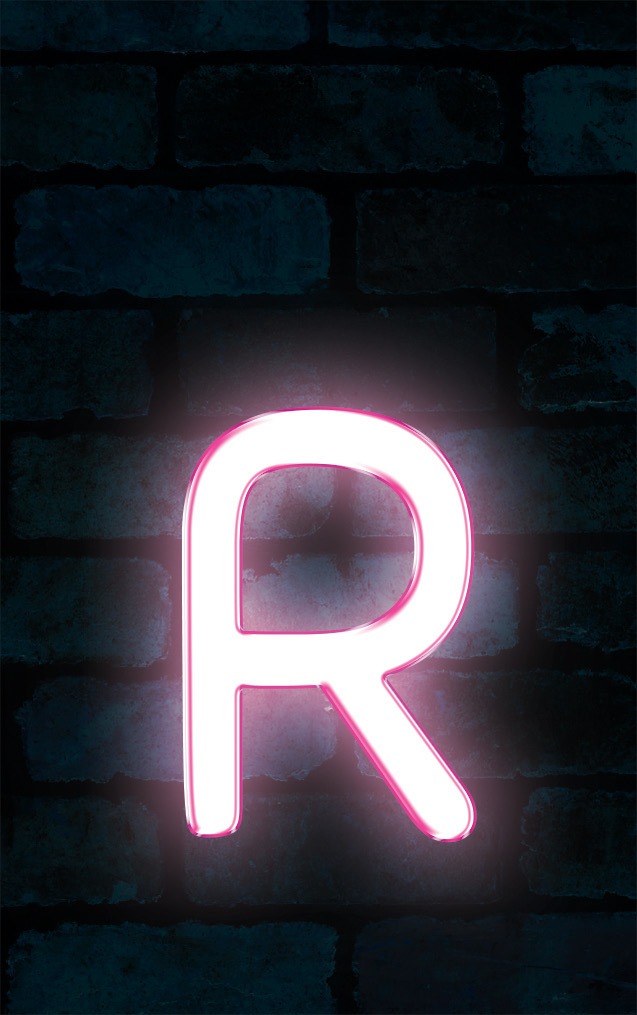 Neon Sniglet Pink Letter - R