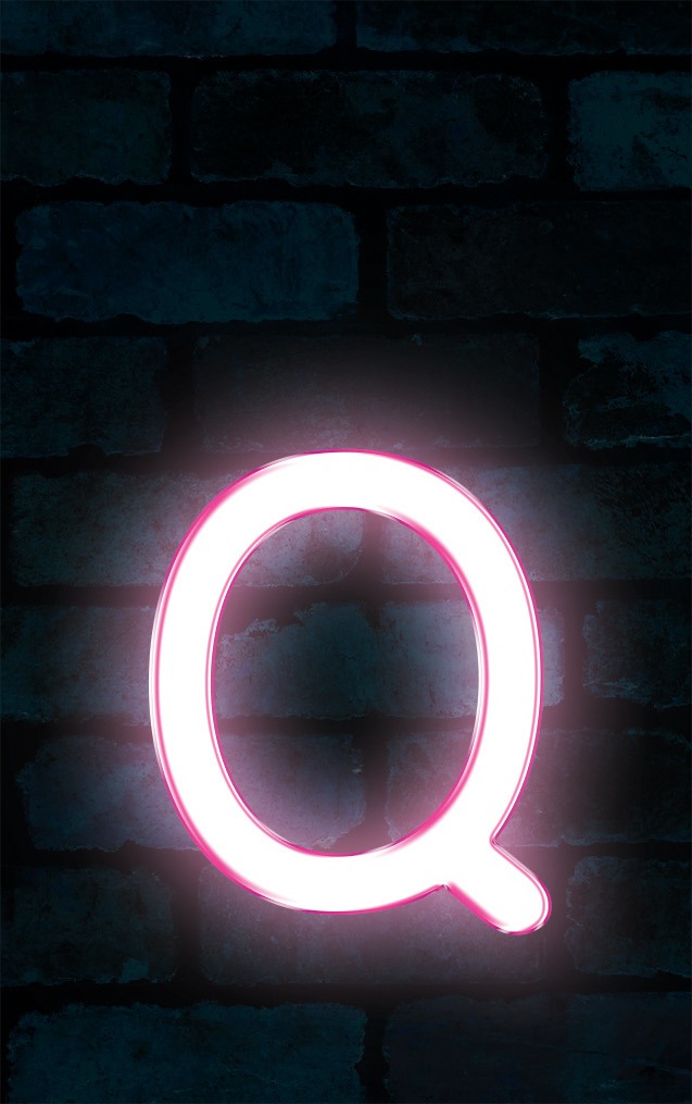 Neon Sniglet Pink Letter - Q