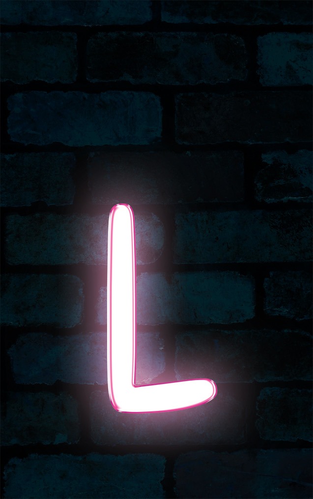 Neon Sniglet Pink Letter - L