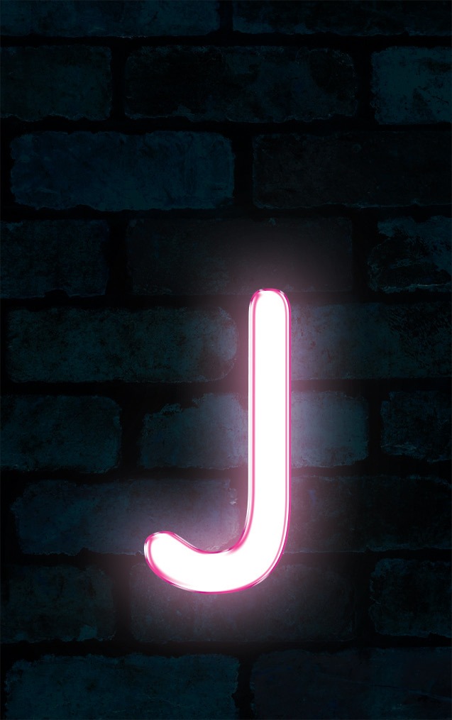 Neon Sniglet Pink Letter - J