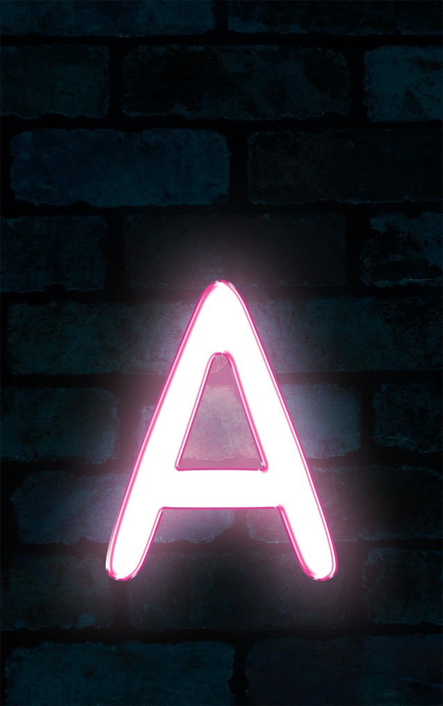 Neon Sniglet Pink Letter - A