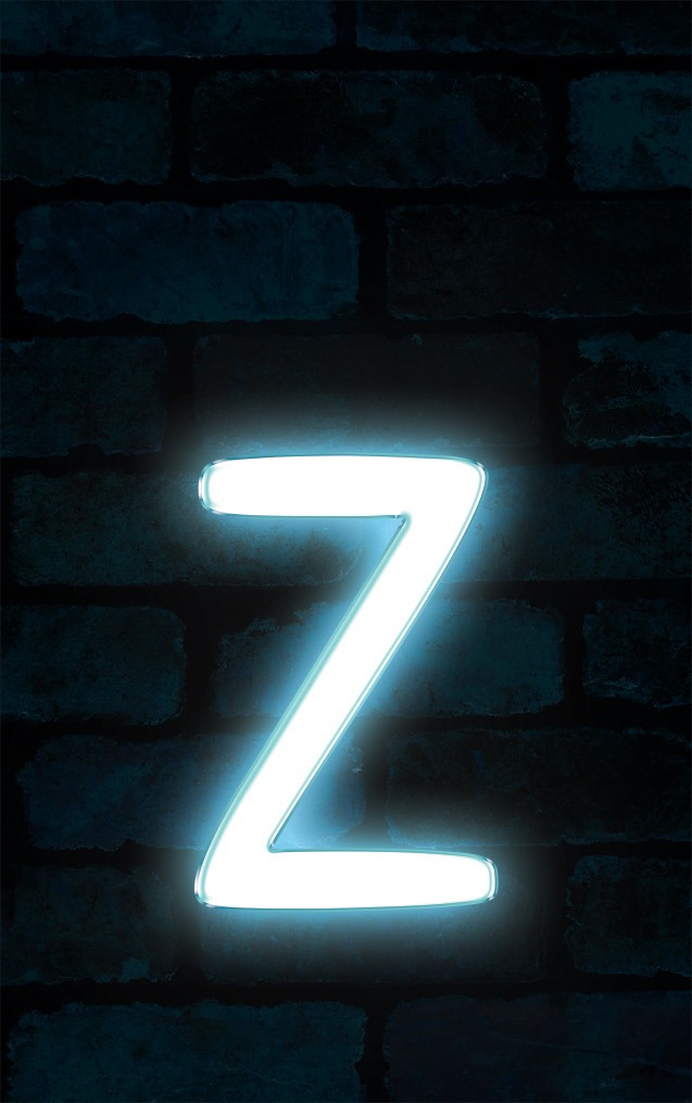 Neon Sniglet Blue Letter - Z