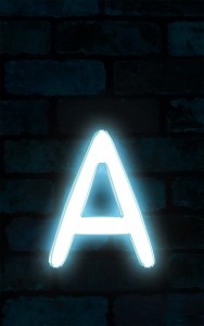 Neon Sniglet Blue Letter - A