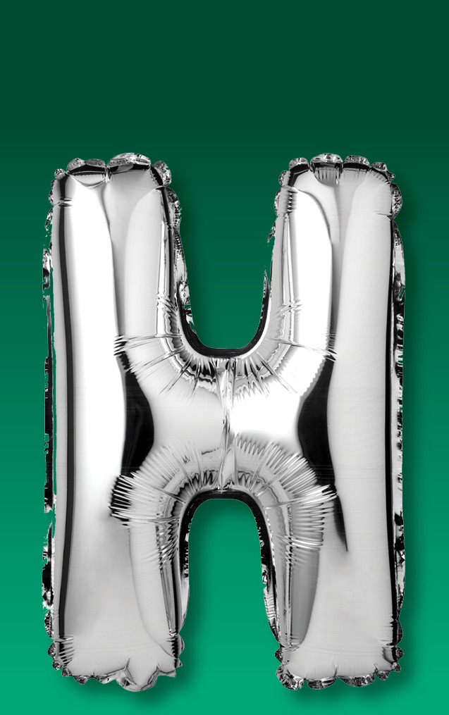 Gradient Balloon Green Letter - H