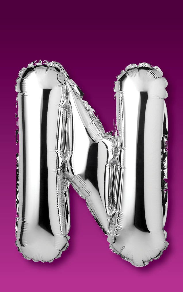 Gradient Balloon Purple Letter - N