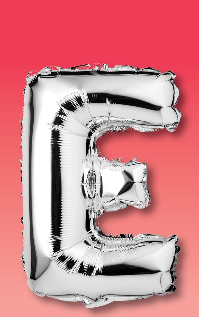 Gradient Balloon Red Letter - E