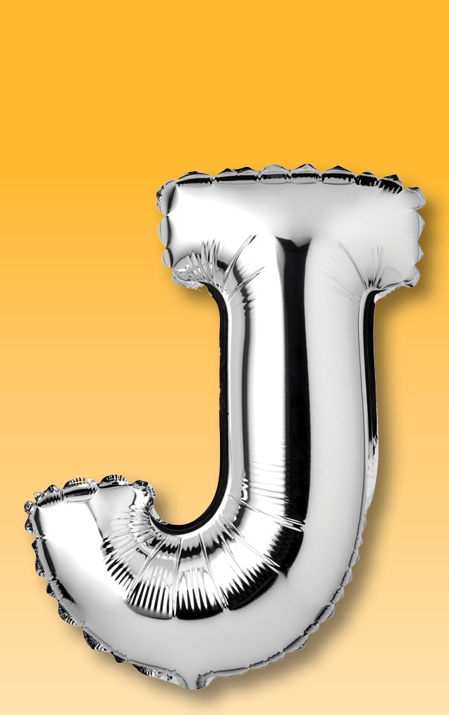 Gradient Balloon Yellow Letter - J