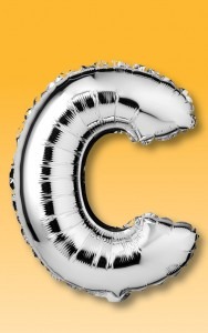 Gradient Balloon Yellow Letter - C