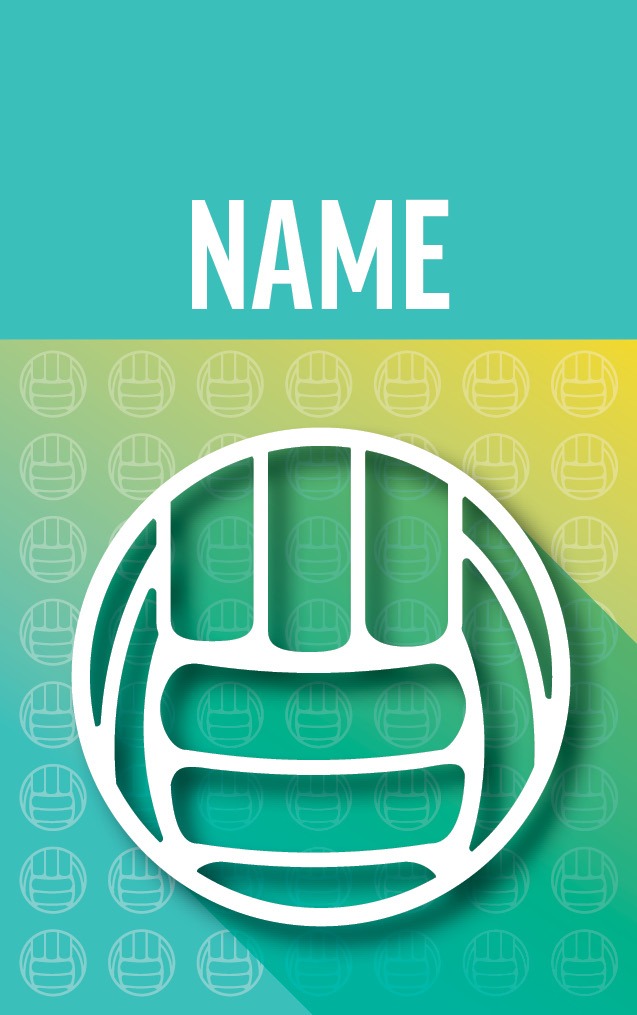 Gradient Green & Gold Volleyball with name