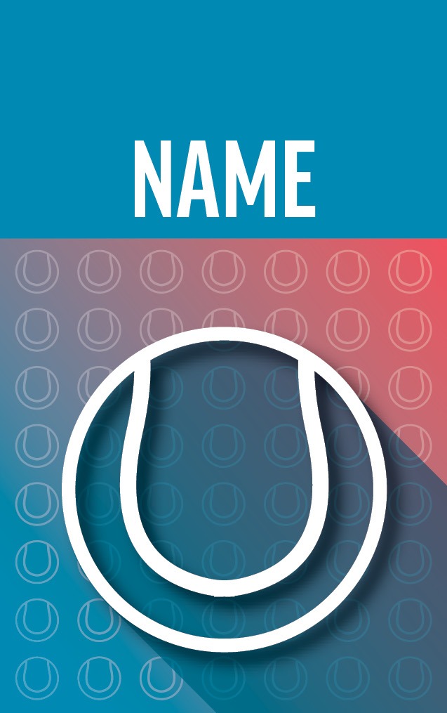 Gradient Red & Blue Tennis Ball with name