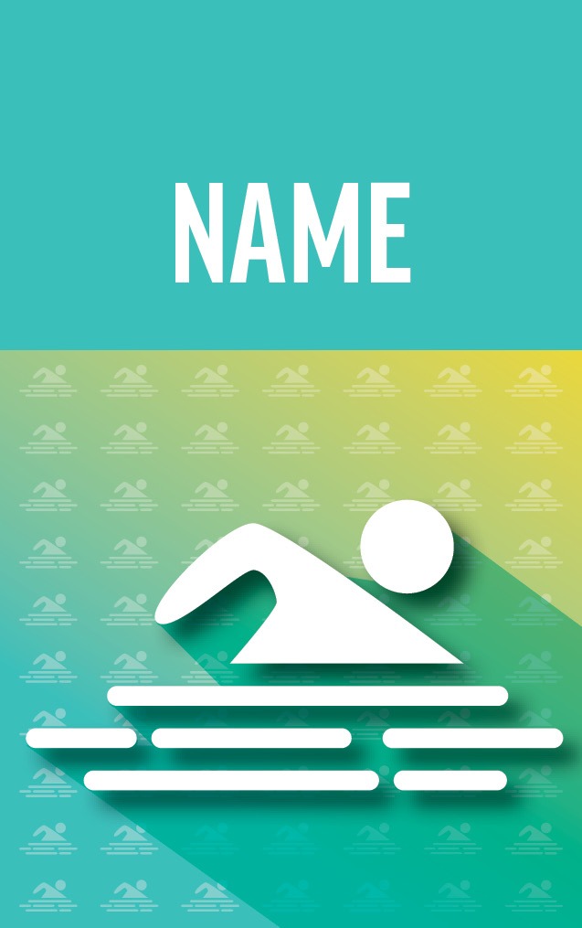 Gradient Green & Gold Swimming with name