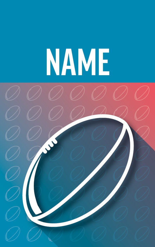 Gradient Red & Blue NRL Ball with name