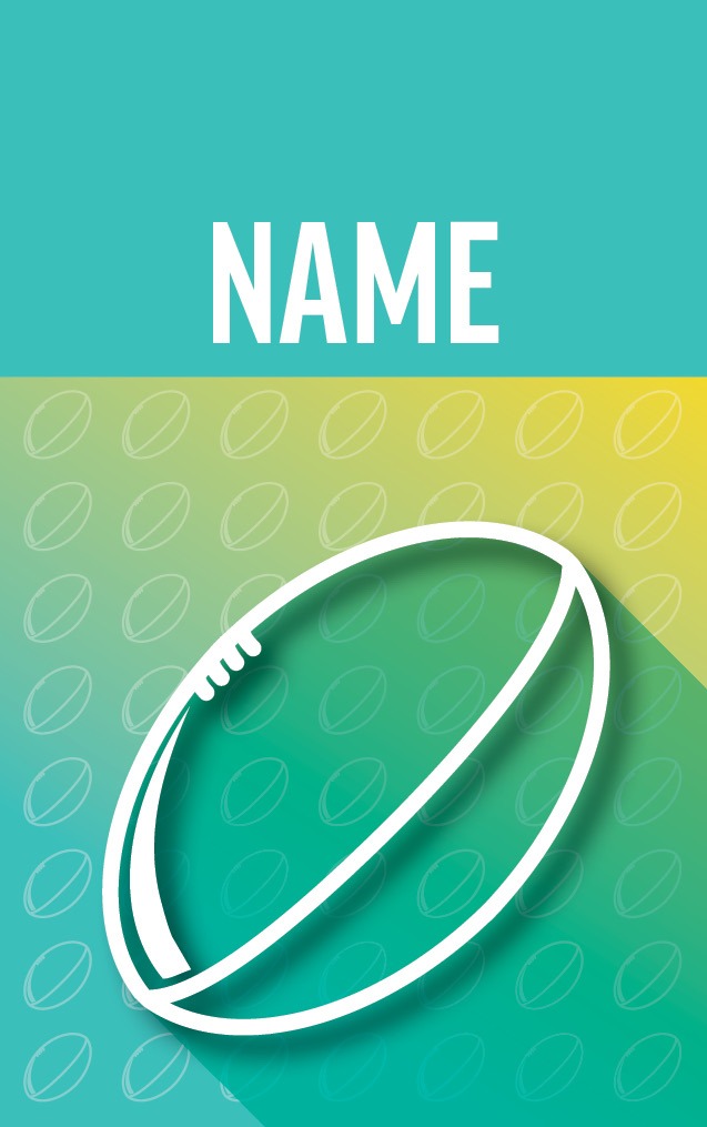 Gradient Green & Gold NRL Ball with name