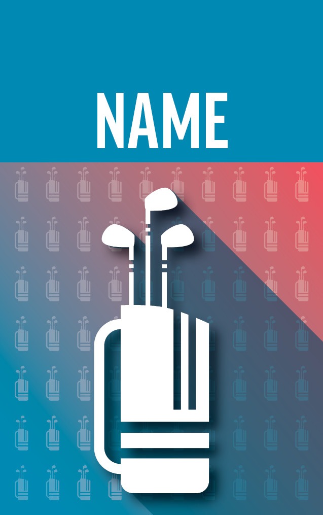 Gradient Red & Blue Golf Clubs with name